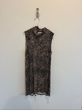 Sleeveless Leopard-Print Midi Dress